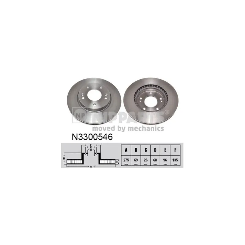 Jeu de 2 disques de frein avant NIPPARTS N3300546