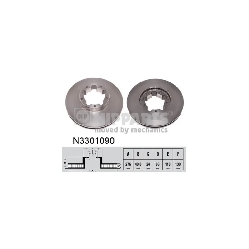 Jeu de 2 disques de frein avant NIPPARTS N3301090