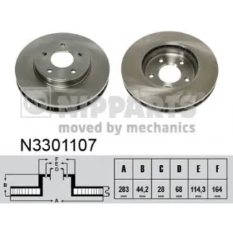 Jeu de 2 disques de frein avant NIPPARTS N3301107