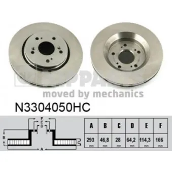 Jeu de 2 disques de frein avant NIPPARTS N3304050HC