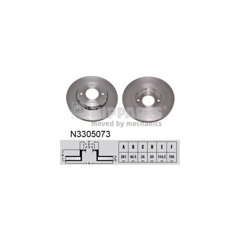 Jeu de 2 disques de frein avant NIPPARTS N3305073