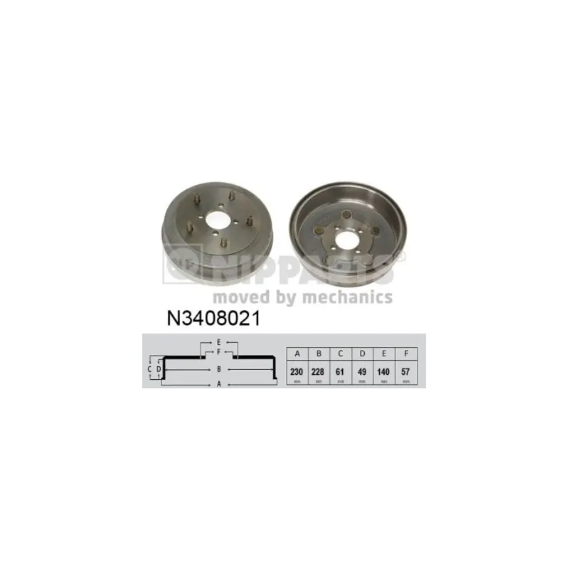 Tambour de frein NIPPARTS N3408021