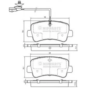 Jeu de 4 plaquettes de frein arrière NIPPARTS N3611057