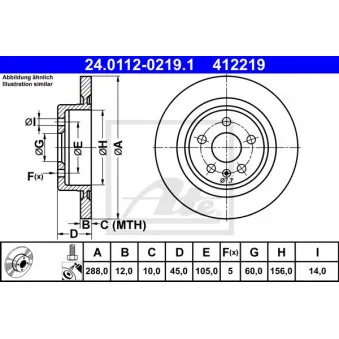 Jeu de 2 disques de frein arrière ATE 24.0112-0219.1