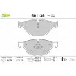 Jeu de 4 plaquettes de frein avant VALEO 601136 - Visuel 1