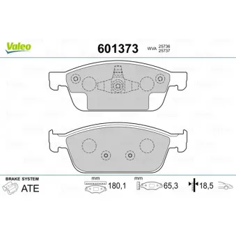 Jeu de 4 plaquettes de frein avant VALEO 601373