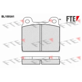 Jeu de 4 plaquettes de frein avant FTE BL1005A1