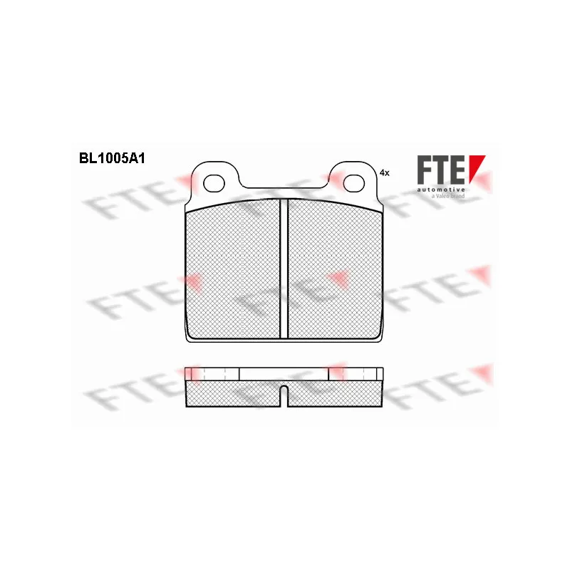 Jeu de 4 plaquettes de frein avant FTE BL1005A1