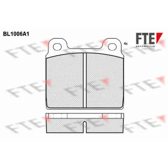 Jeu de 4 plaquettes de frein avant FTE BL1006A1