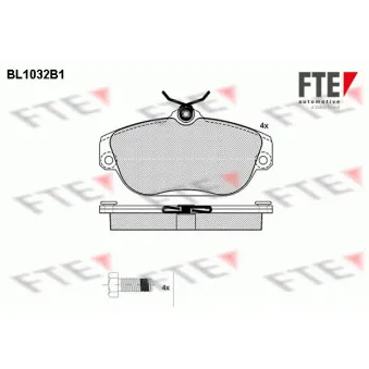 Jeu de 4 plaquettes de frein avant FTE BL1032B1