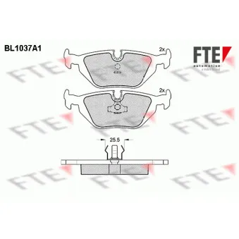 Jeu de 4 plaquettes de frein arrière FTE BL1037A1