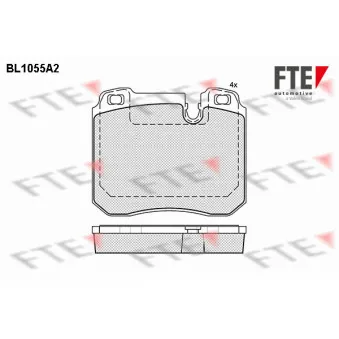 Jeu de 4 plaquettes de frein avant FTE BL1055A2