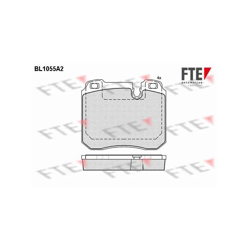 Jeu de 4 plaquettes de frein avant FTE BL1055A2