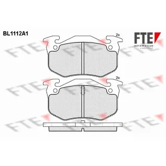 Jeu de 4 plaquettes de frein arrière FTE BL1112A1