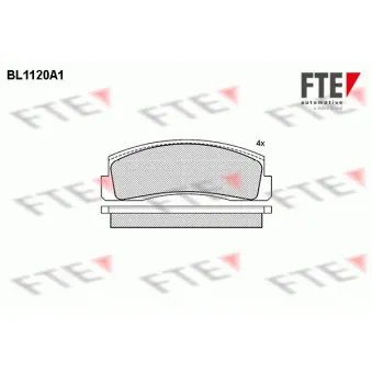 Jeu de 4 plaquettes de frein avant FTE BL1120A1