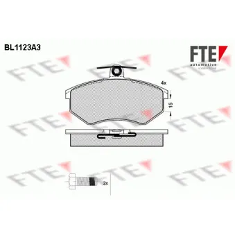 Jeu de 4 plaquettes de frein avant FTE BL1123A3