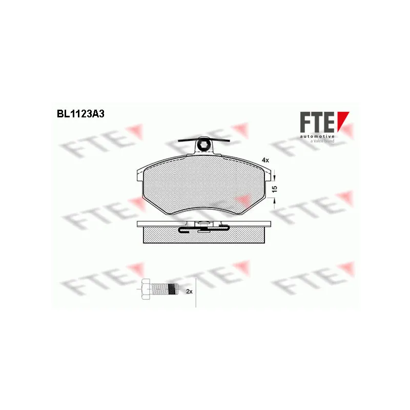 Jeu de 4 plaquettes de frein avant FTE BL1123A3