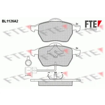 Jeu de 4 plaquettes de frein avant FTE BL1126A2