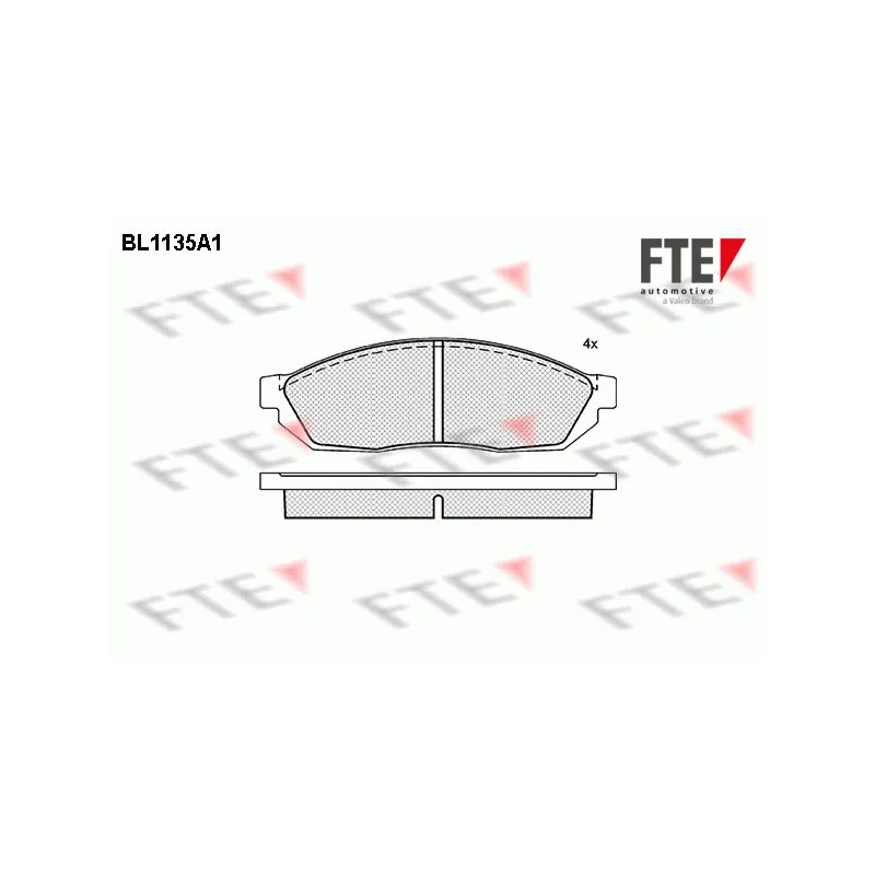 Jeu de 4 plaquettes de frein avant FTE BL1135A1