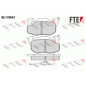 Jeu de 4 plaquettes de frein avant FTE BL1200A2