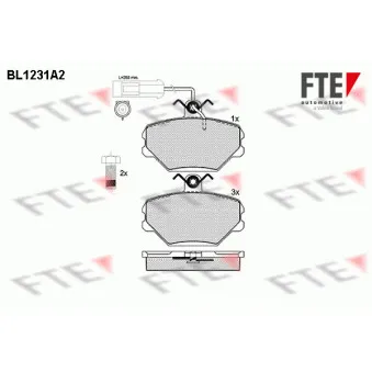 Jeu de 4 plaquettes de frein avant FTE BL1231A2