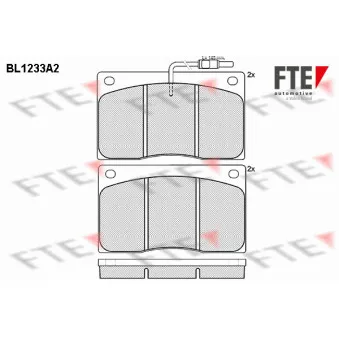 Jeu de 4 plaquettes de frein avant FTE BL1233A2