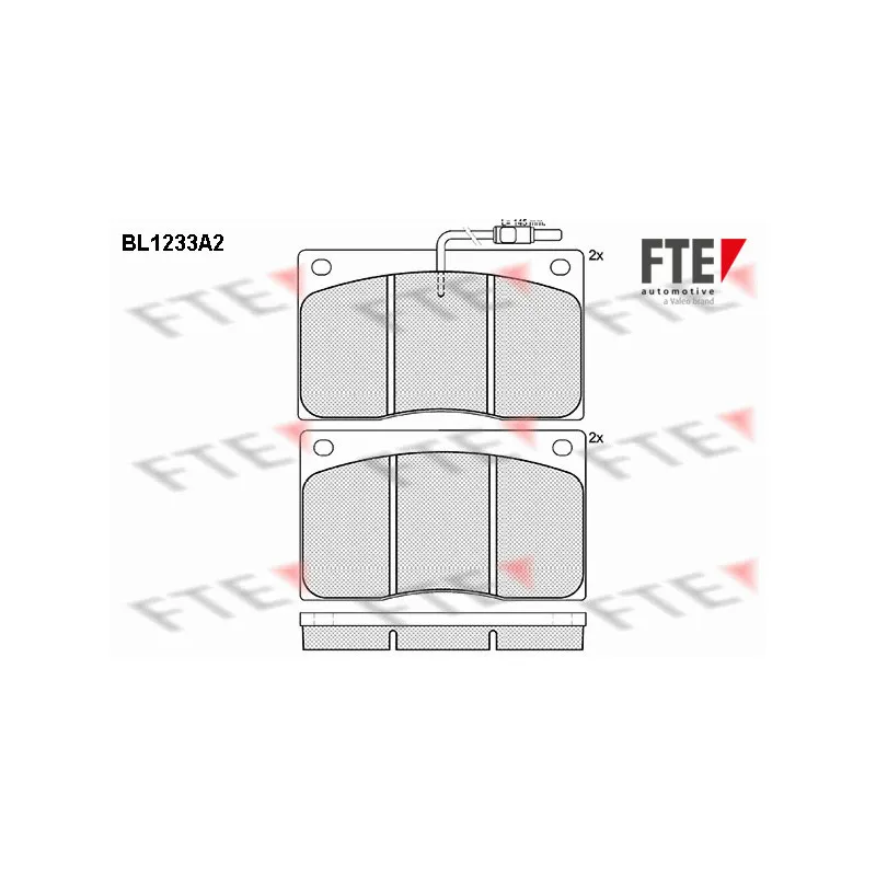 Jeu de 4 plaquettes de frein avant FTE BL1233A2