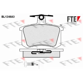 Jeu de 4 plaquettes de frein arrière FTE BL1246A3