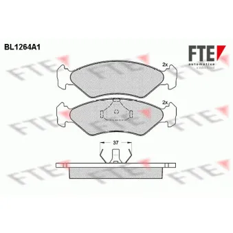 Jeu de 4 plaquettes de frein avant FTE BL1264A1