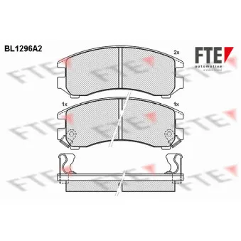 Jeu de 4 plaquettes de frein avant FTE BL1296A2