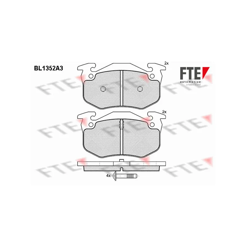 Jeu de 4 plaquettes de frein arrière FTE BL1352A3