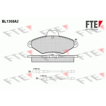 Jeu de 4 plaquettes de frein avant FTE BL1358A2