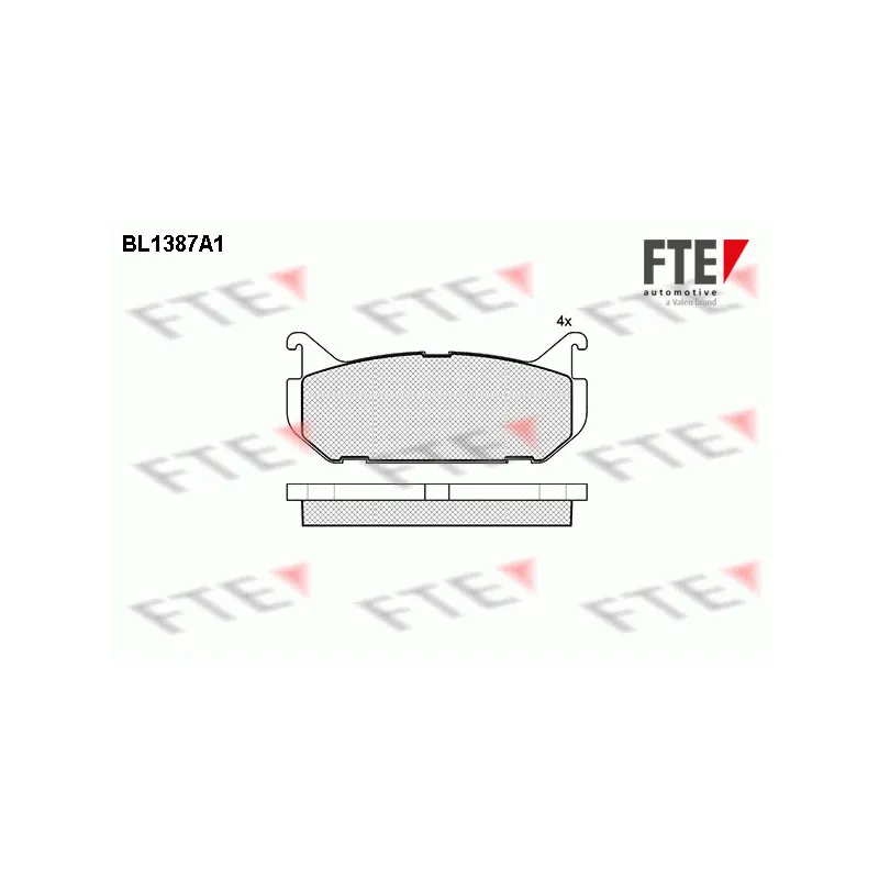 Jeu de 4 plaquettes de frein arrière FTE BL1387A1