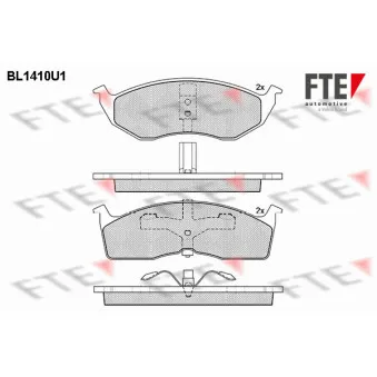 Jeu de 4 plaquettes de frein avant FTE BL1410U1