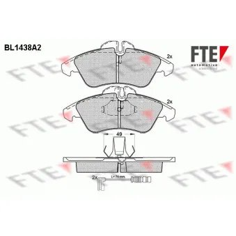 Jeu de 4 plaquettes de frein avant FTE BL1438A2