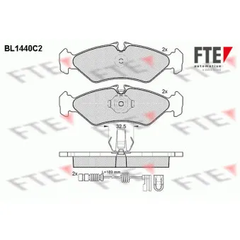 Jeu de 4 plaquettes de frein arrière FTE BL1440C2