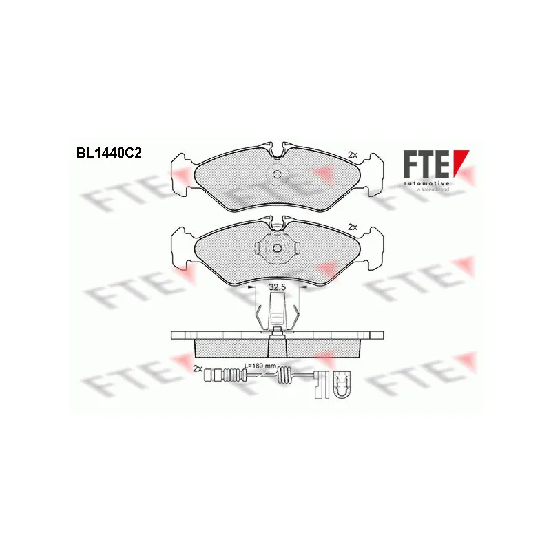 Jeu de 4 plaquettes de frein arrière FTE BL1440C2