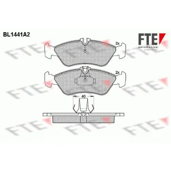 Jeu de 4 plaquettes de frein arrière FTE BL1441A2