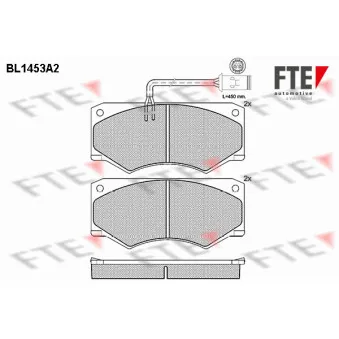 Jeu de 4 plaquettes de frein avant FTE BL1453A2