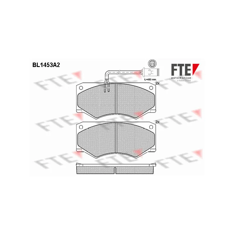 Jeu de 4 plaquettes de frein avant FTE BL1453A2