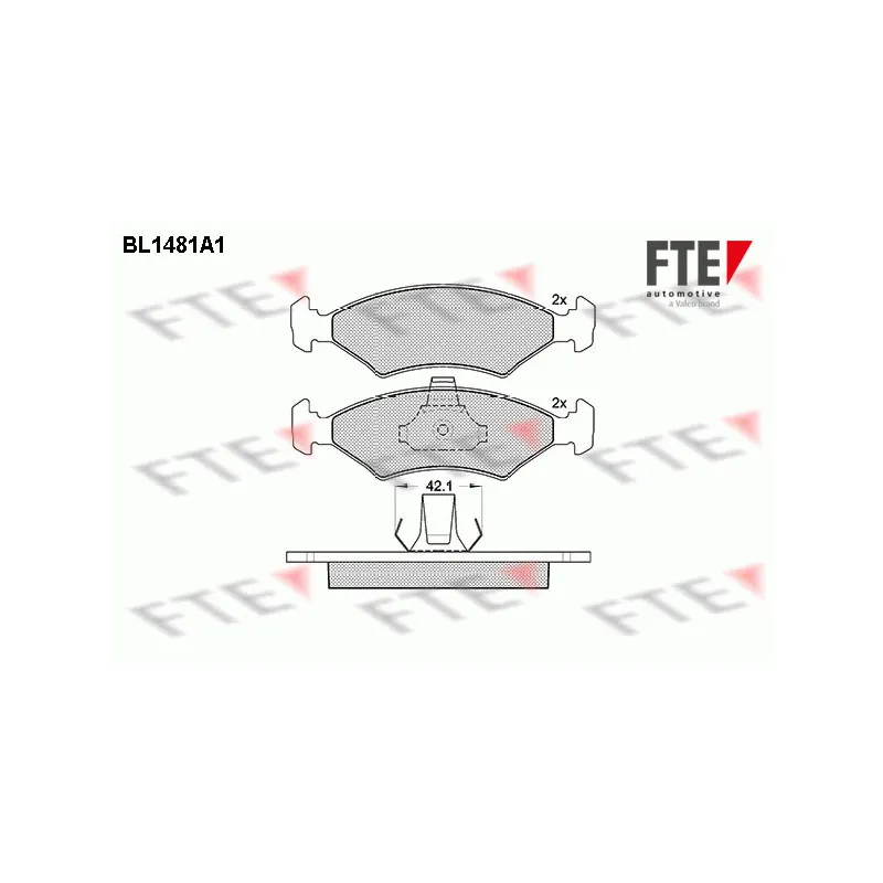 Jeu de 4 plaquettes de frein avant FTE BL1481A1