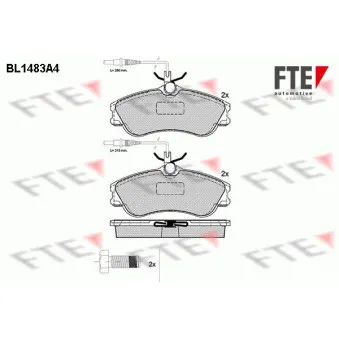 Jeu de 4 plaquettes de frein avant FTE BL1483A4