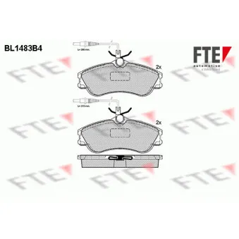 Jeu de 4 plaquettes de frein avant FTE BL1483B4