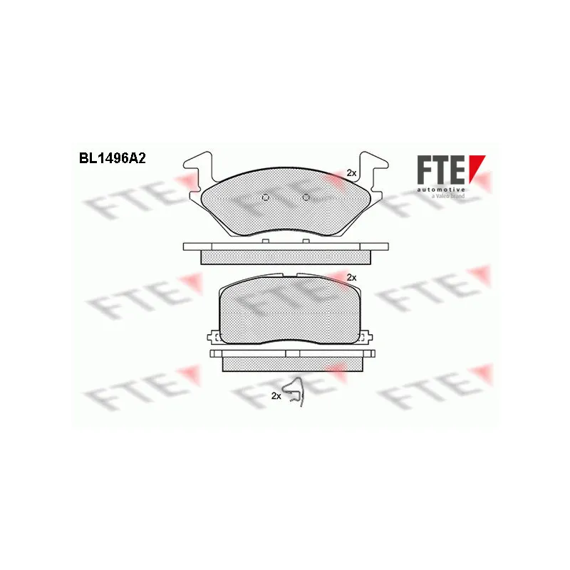 Jeu de 4 plaquettes de frein avant FTE BL1496A2