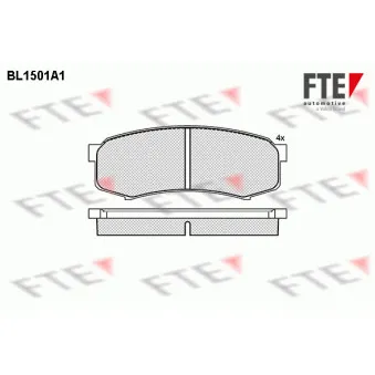 Jeu de 4 plaquettes de frein arrière FTE BL1501A1