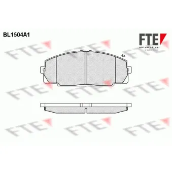Jeu de 4 plaquettes de frein avant FTE BL1504A1