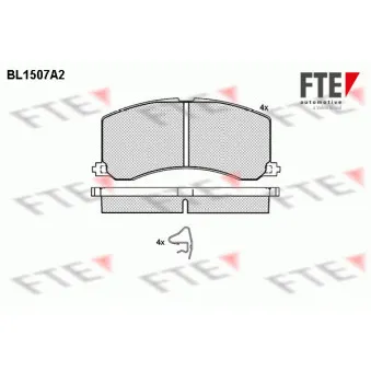 Jeu de 4 plaquettes de frein avant FTE BL1507A2