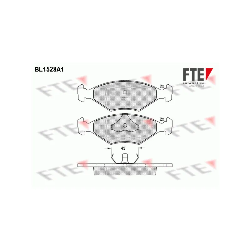 Jeu de 4 plaquettes de frein avant FTE BL1528A1