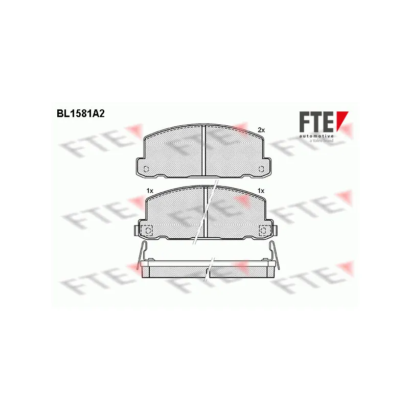 Jeu de 4 plaquettes de frein avant FTE BL1581A2