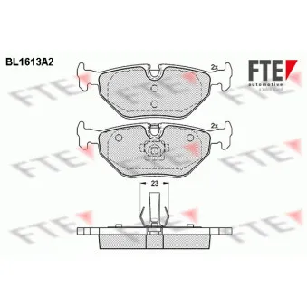 Jeu de 4 plaquettes de frein arrière FTE BL1613A2